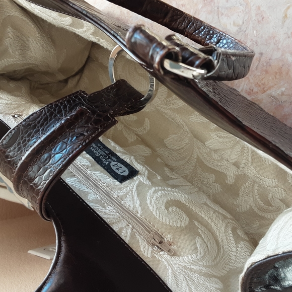 Viva of California Vintage Crocodile Embossed Bag Satchel/Tote - Picture 6 of 6